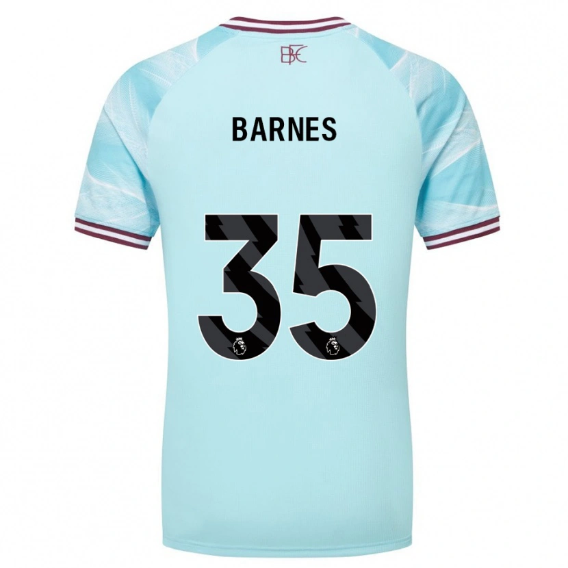 Danxen Kvinnor Ashley Barnes #35 Himmelsblå Vinröd Bortatröja Matchtröjor 2025/26 Tröjor T-Tröja