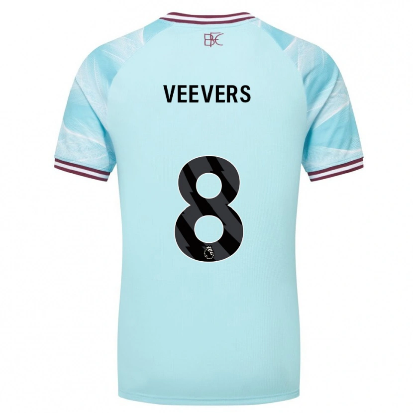 Danxen Kvinnor Charlie Veevers #8 Himmelsblå Vinröd Bortatröja Matchtröjor 2025/26 Tröjor T-Tröja