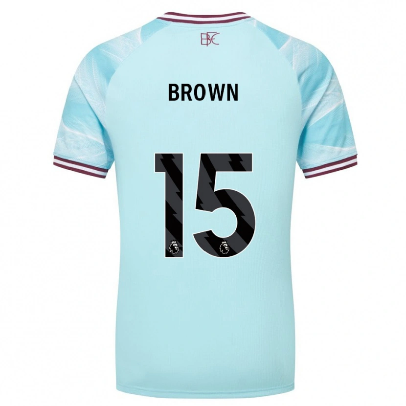 Danxen Kvinnor Kian Mcmahon-Brown #15 Himmelsblå Vinröd Bortatröja Matchtröjor 2025/26 Tröjor T-Tröja
