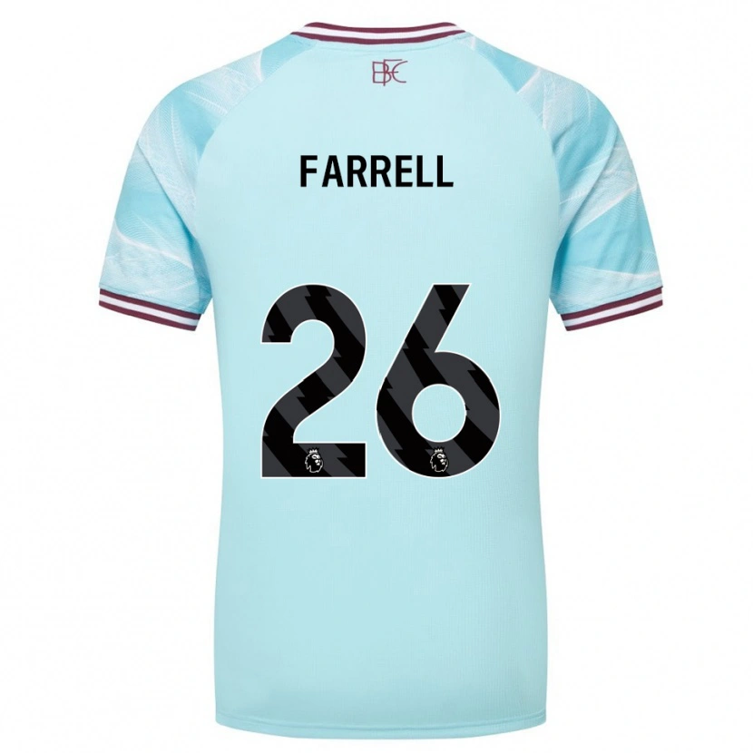 Danxen Kvinnor Lucy Farrell #26 Himmelsblå Vinröd Bortatröja Matchtröjor 2025/26 Tröjor T-Tröja