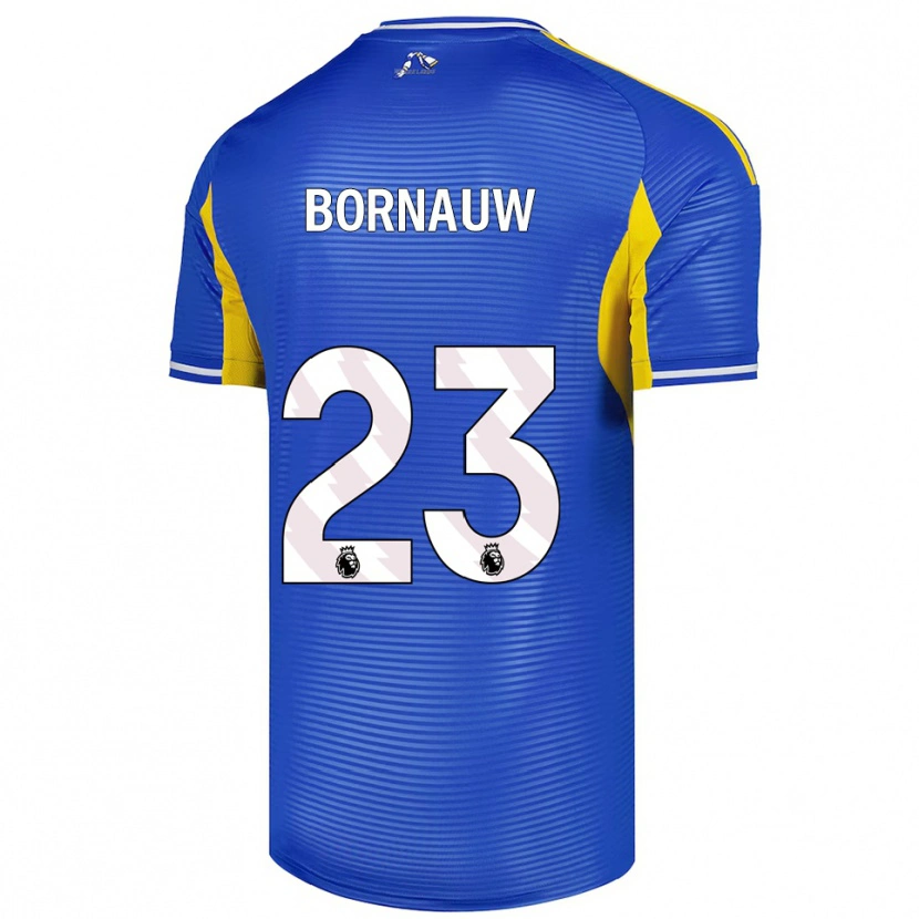 Danxen Kvinnor Sebastiaan Bornauw #23 Blå Gul Bortatröja Matchtröjor 2025/26 Tröjor T-Tröja