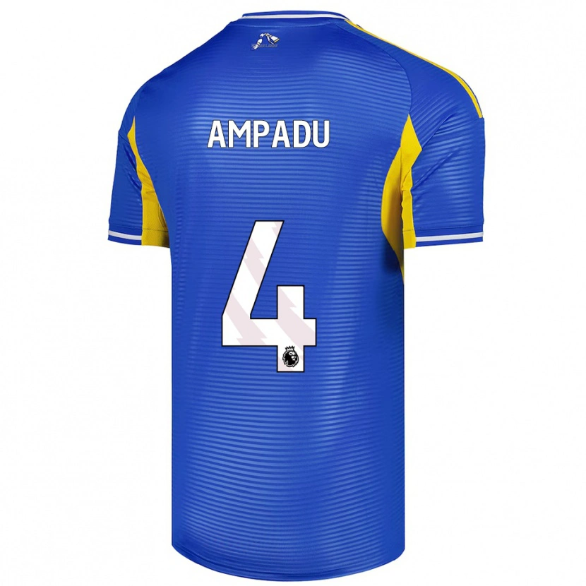 Danxen Kvinnor Ethan Ampadu #4 Blå Gul Bortatröja Matchtröjor 2025/26 Tröjor T-Tröja