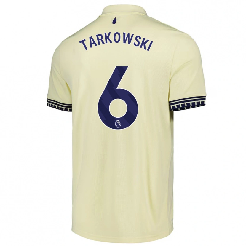 Danxen Kvinnor James Tarkowski #6 Benvit Svart Bortatröja Matchtröjor 2025/26 Tröjor T-Tröja