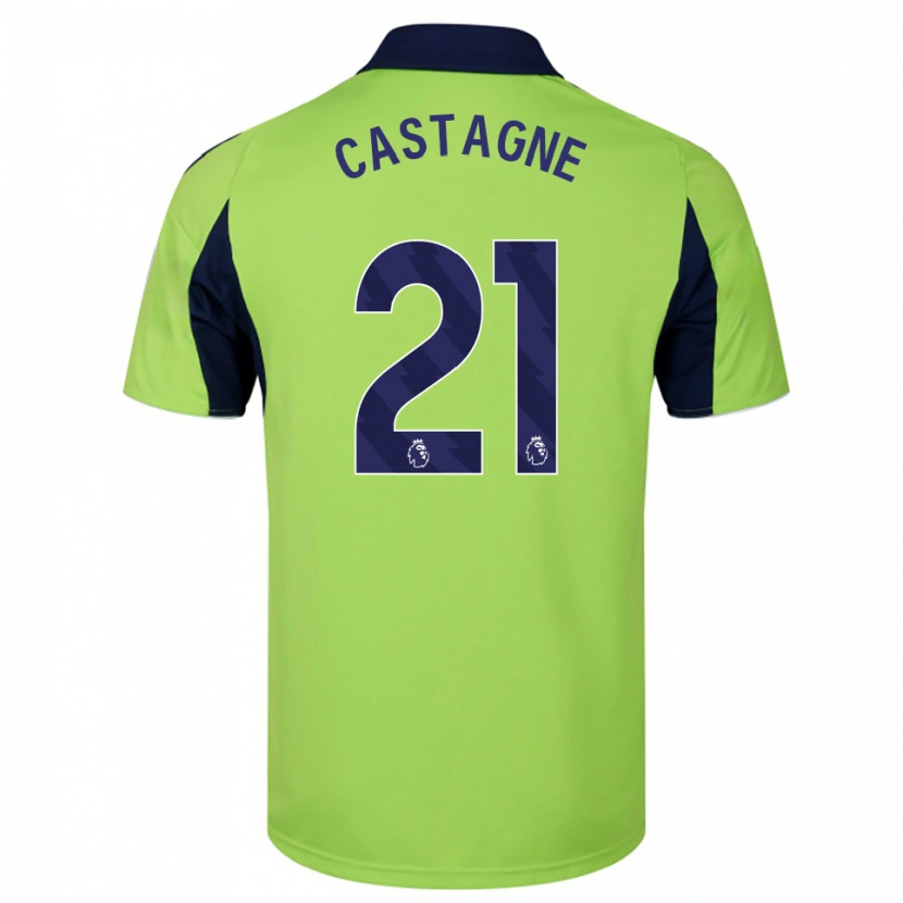 Danxen Kvinnor Timothy Castagne #21 Grön Marinblå Vit Bortatröja Matchtröjor 2025/26 Tröjor T-Tröja