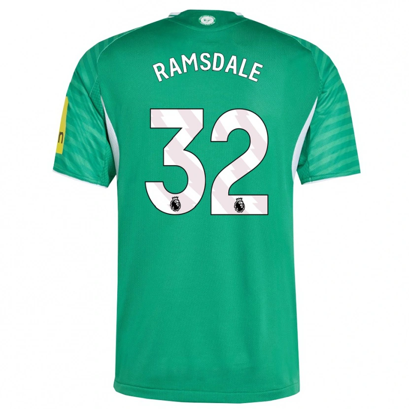 Danxen Kvinnor Aaron Ramsdale #32 Grön Vit Bortatröja Matchtröjor 2025/26 Tröjor T-Tröja