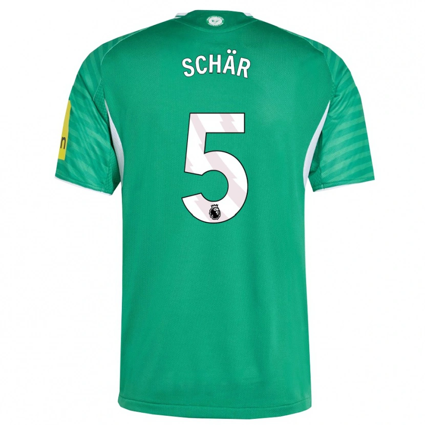 Danxen Kvinnor Fabian Schär #5 Grön Vit Bortatröja Matchtröjor 2025/26 Tröjor T-Tröja