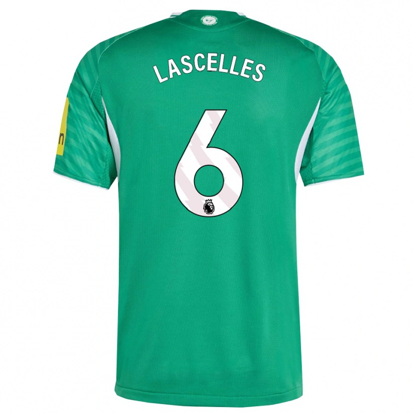 Danxen Kvinnor Jamaal Lascelles #6 Grön Vit Bortatröja Matchtröjor 2025/26 Tröjor T-Tröja