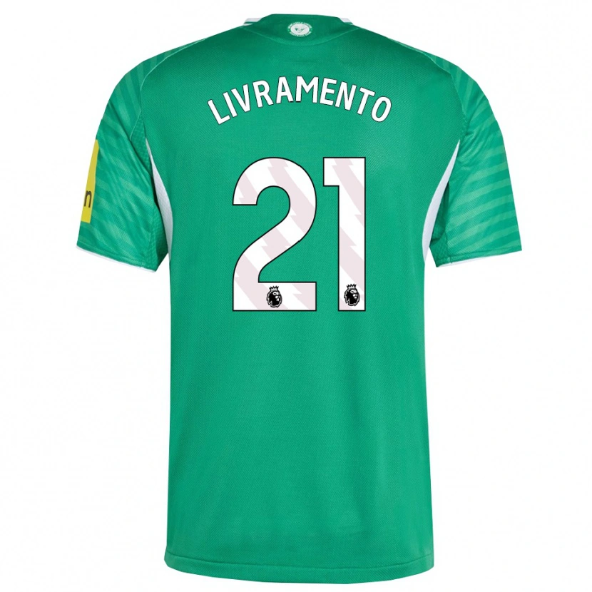 Danxen Kvinnor Tino Livramento #21 Grön Vit Bortatröja Matchtröjor 2025/26 Tröjor T-Tröja