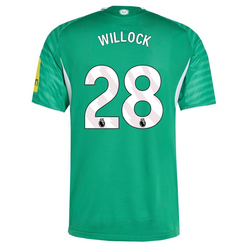 Danxen Kvinnor Joe Willock #28 Grön Vit Bortatröja Matchtröjor 2025/26 Tröjor T-Tröja