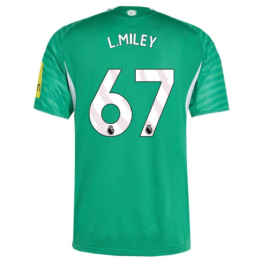 Danxen Kvinnor Lewis Miley #67 Grön Vit Bortatröja Matchtröjor 2025/26 Tröjor T-Tröja