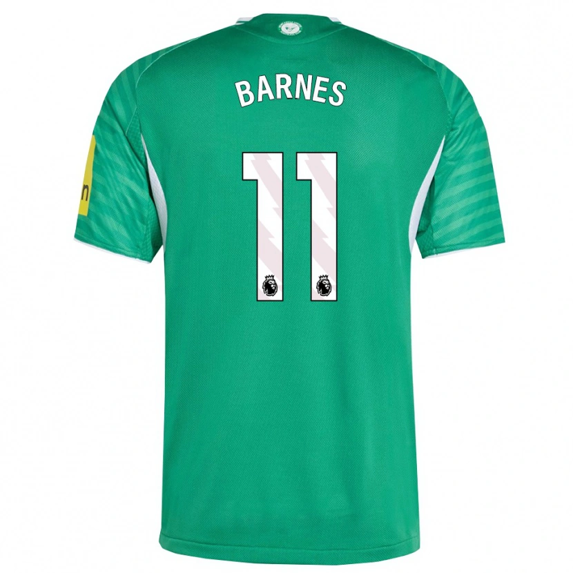 Danxen Kvinnor Harvey Barnes #11 Grön Vit Bortatröja Matchtröjor 2025/26 Tröjor T-Tröja