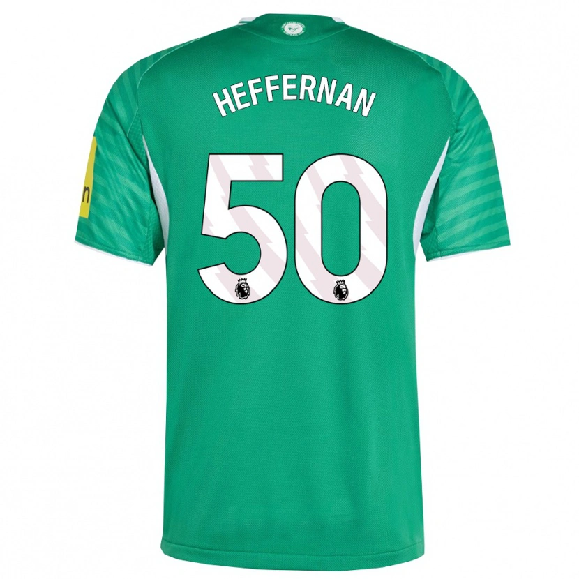 Danxen Kvinnor Cathal Heffernan #50 Grön Vit Bortatröja Matchtröjor 2025/26 Tröjor T-Tröja