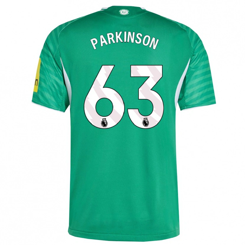 Danxen Kvinnor Ben Parkinson #63 Grön Vit Bortatröja Matchtröjor 2025/26 Tröjor T-Tröja