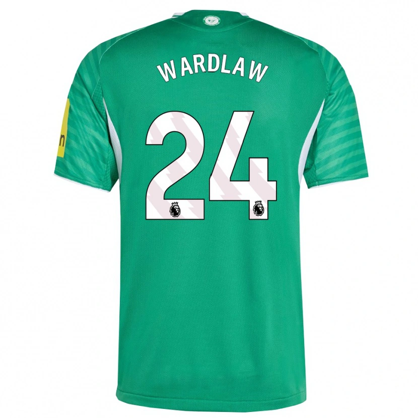 Danxen Kvinnor Charlotte Wardlaw #24 Grön Vit Bortatröja Matchtröjor 2025/26 Tröjor T-Tröja