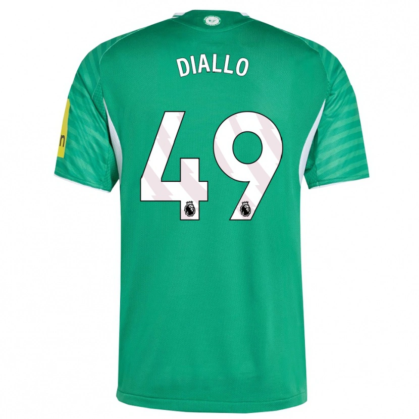 Danxen Kvinnor Amadou Diallo #49 Grön Vit Bortatröja Matchtröjor 2025/26 Tröjor T-Tröja