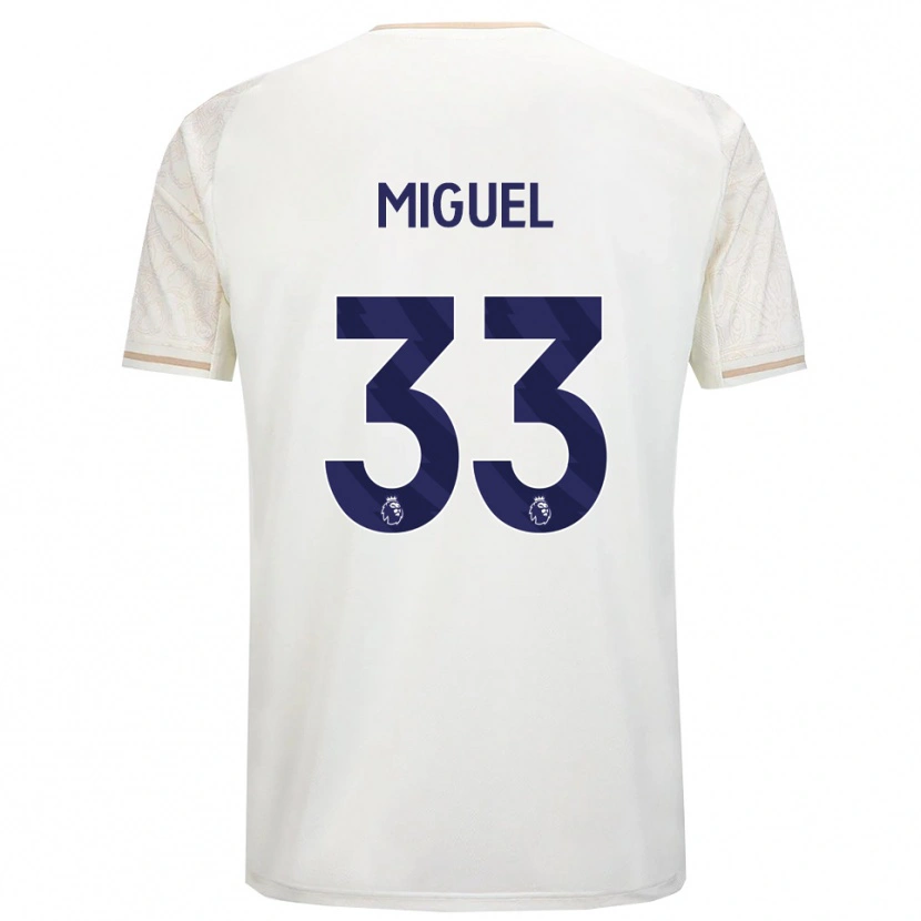 Danxen Kvinnor Carlos Miguel #33 Benvit Svart Bortatröja Matchtröjor 2025/26 Tröjor T-Tröja