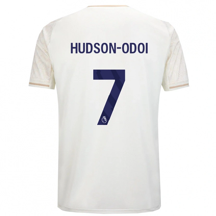 Danxen Kvinnor Callum Hudson-Odoi #7 Benvit Svart Bortatröja Matchtröjor 2025/26 Tröjor T-Tröja