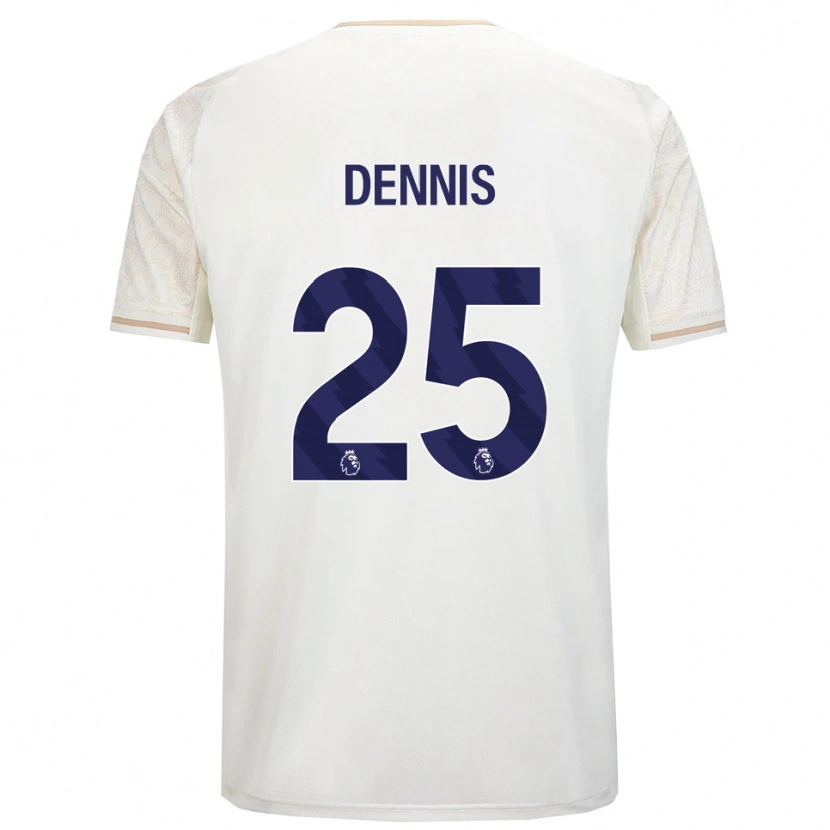 Danxen Kvinnor Emmanuel Dennis #25 Benvit Svart Bortatröja Matchtröjor 2025/26 Tröjor T-Tröja
