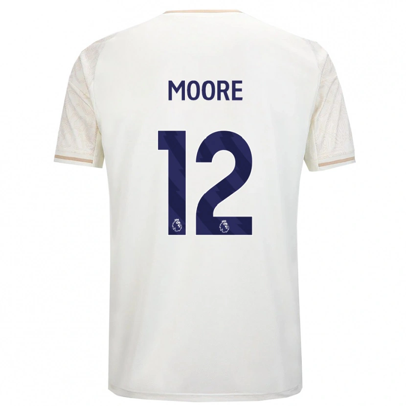 Danxen Kvinnor Daniel Moore #12 Benvit Svart Bortatröja Matchtröjor 2025/26 Tröjor T-Tröja