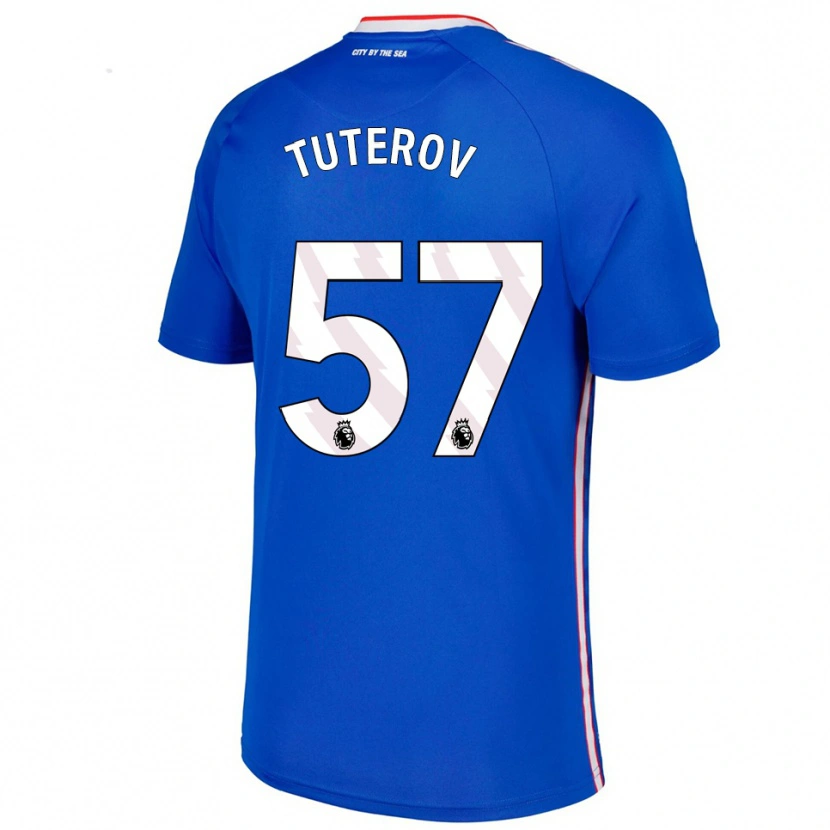 Danxen Kvinnor Timur Tuterov #57 Blå Vit Bortatröja Matchtröjor 2025/26 Tröjor T-Tröja