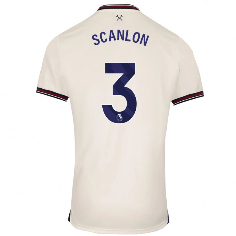 Danxen Kvinnor Joe Scanlon #3 Benvit Bortatröja Matchtröjor 2025/26 Tröjor T-Tröja
