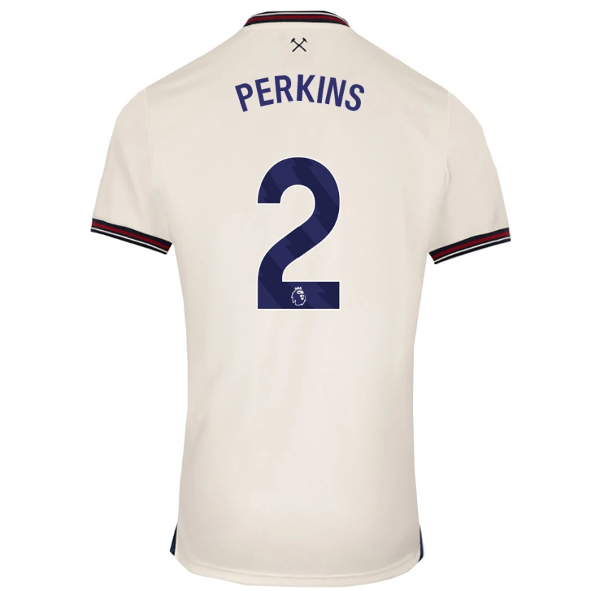 Danxen Kvinnor Vinnie Perkins #2 Benvit Bortatröja Matchtröjor 2025/26 Tröjor T-Tröja