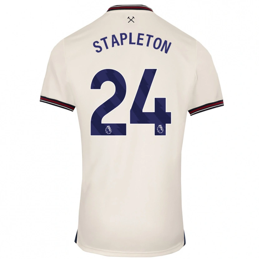 Danxen Kvinnor Jessie Stapleton #24 Benvit Bortatröja Matchtröjor 2025/26 Tröjor T-Tröja