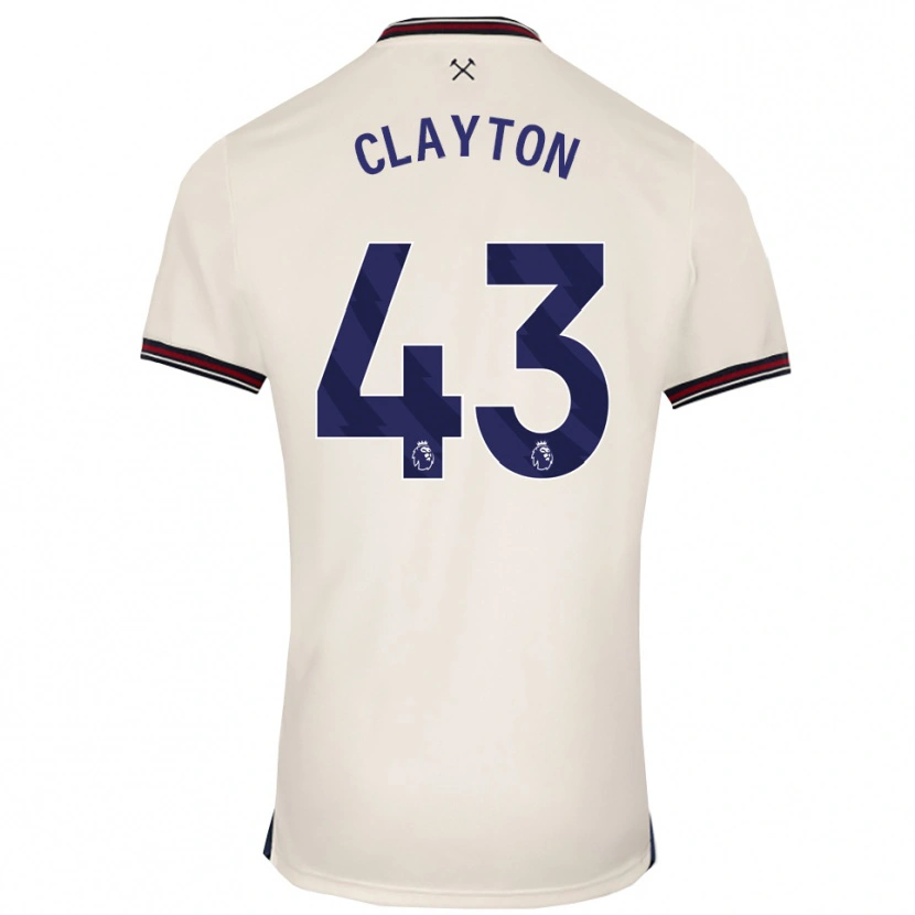 Danxen Kvinnor Regan Clayton #43 Benvit Bortatröja Matchtröjor 2025/26 Tröjor T-Tröja