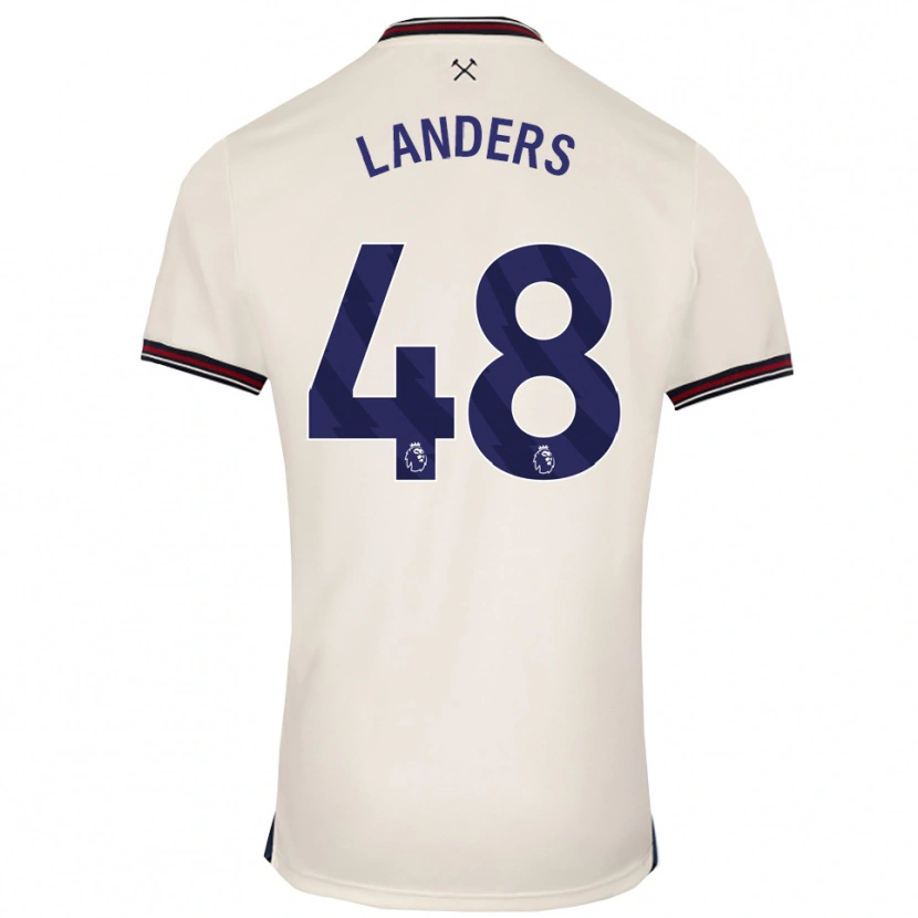 Danxen Kvinnor Josh Landers #48 Benvit Bortatröja Matchtröjor 2025/26 Tröjor T-Tröja