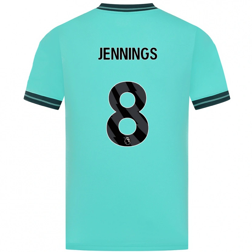 Danxen Kvinnor Shannie Jennings #8 Himmelsblå Grön Bortatröja Matchtröjor 2025/26 Tröjor T-Tröja