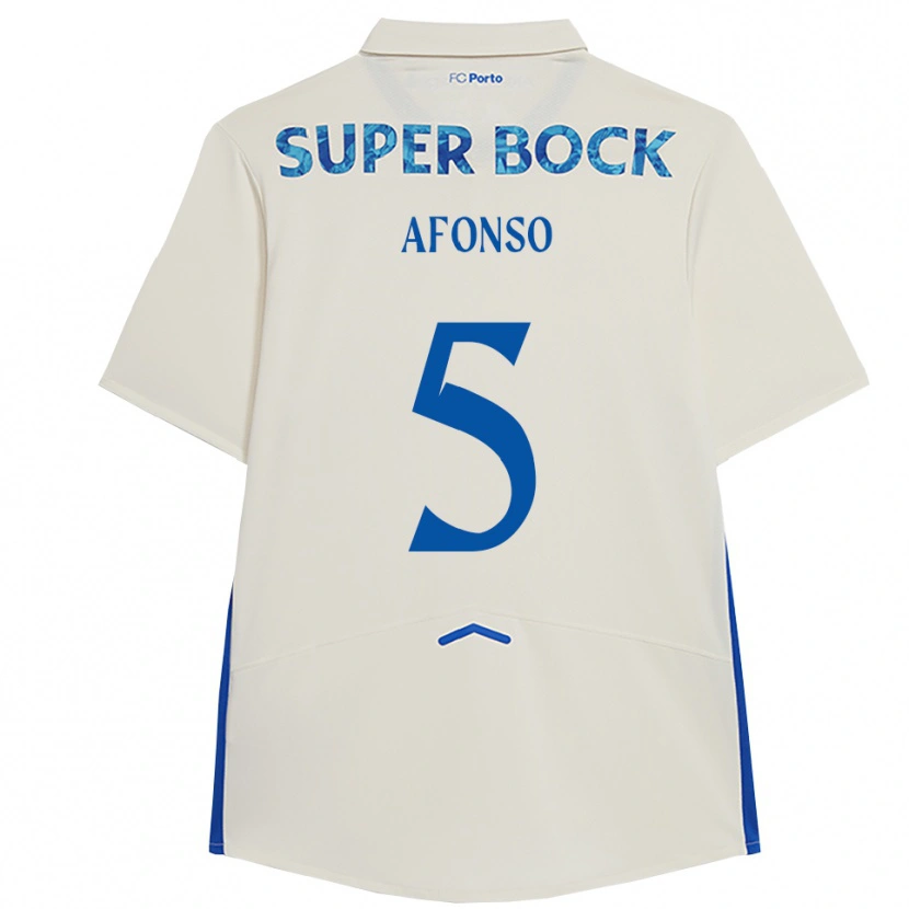 Danxen Kvinnor Zé Afonso #5 Vit Blå Tredjesatsen Matchtröjor 2025/26 Tröjor T-Tröja