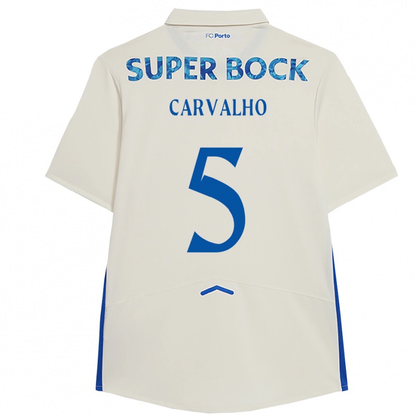 Danxen Kvinnor Guilherme Carvalho #5 Vit Blå Tredjesatsen Matchtröjor 2025/26 Tröjor T-Tröja