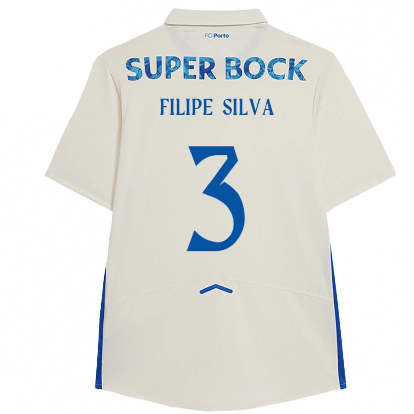 Danxen Kvinnor Filipe Silva #3 Vit Blå Tredjesatsen Matchtröjor 2025/26 Tröjor T-Tröja