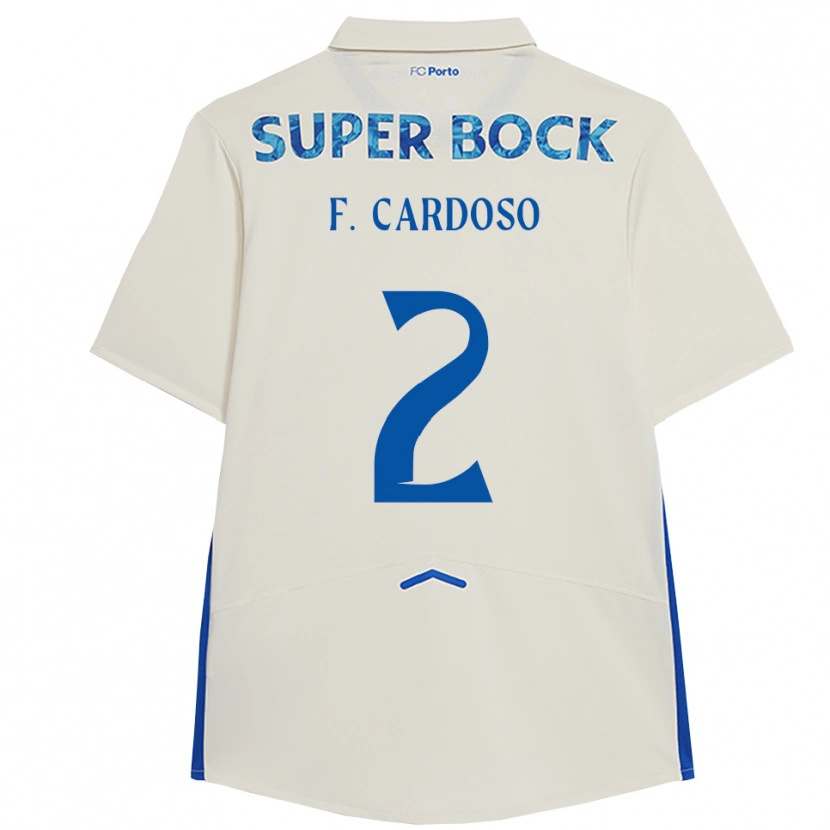 Danxen Kvinnor Fábio Cardoso #2 Vit Blå Tredjesatsen Matchtröjor 2025/26 Tröjor T-Tröja