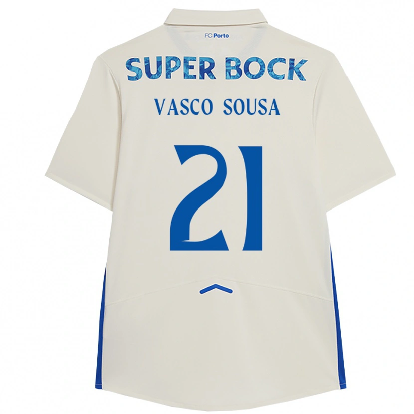 Danxen Kvinnor Vasco Sousa #21 Vit Blå Tredjesatsen Matchtröjor 2025/26 Tröjor T-Tröja
