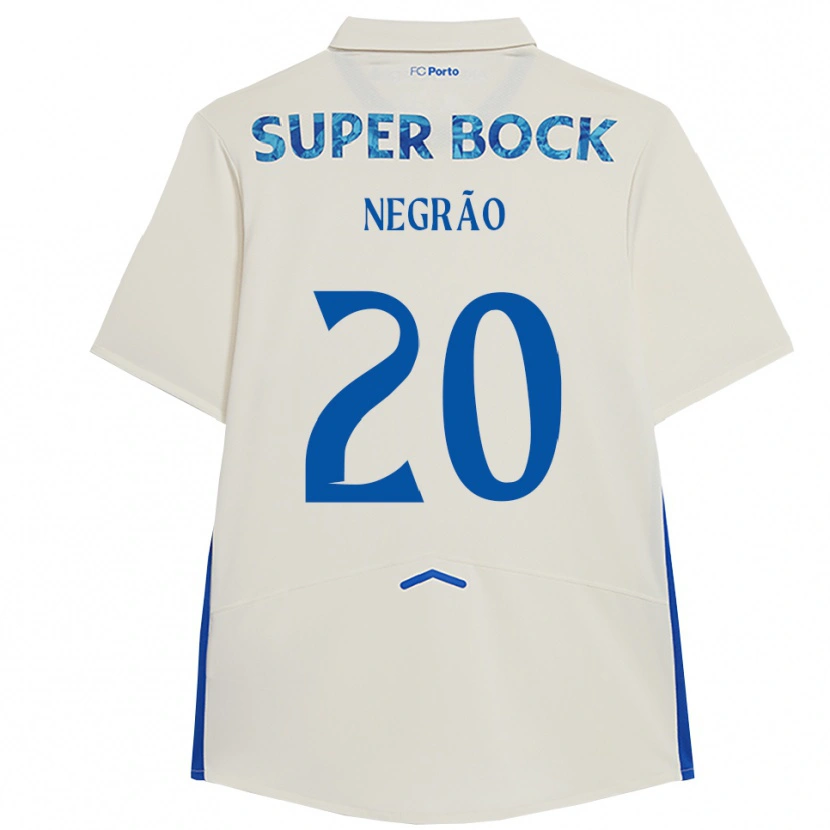 Danxen Kvinnor Maria Negrão #20 Vit Blå Tredjesatsen Matchtröjor 2025/26 Tröjor T-Tröja