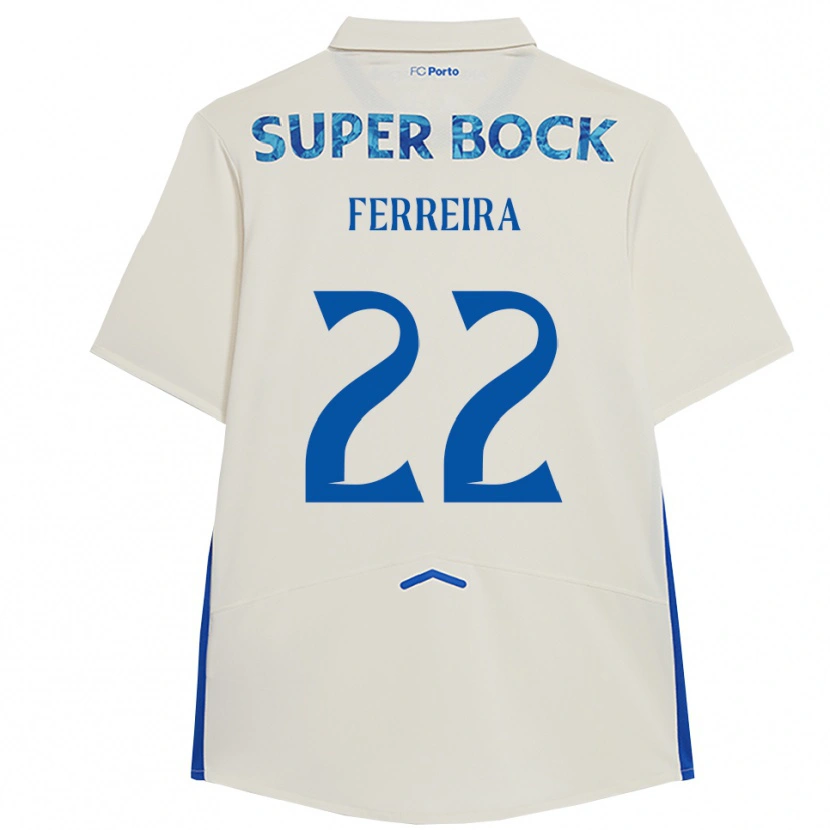 Danxen Kvinnor Joana Ferreira #22 Vit Blå Tredjesatsen Matchtröjor 2025/26 Tröjor T-Tröja