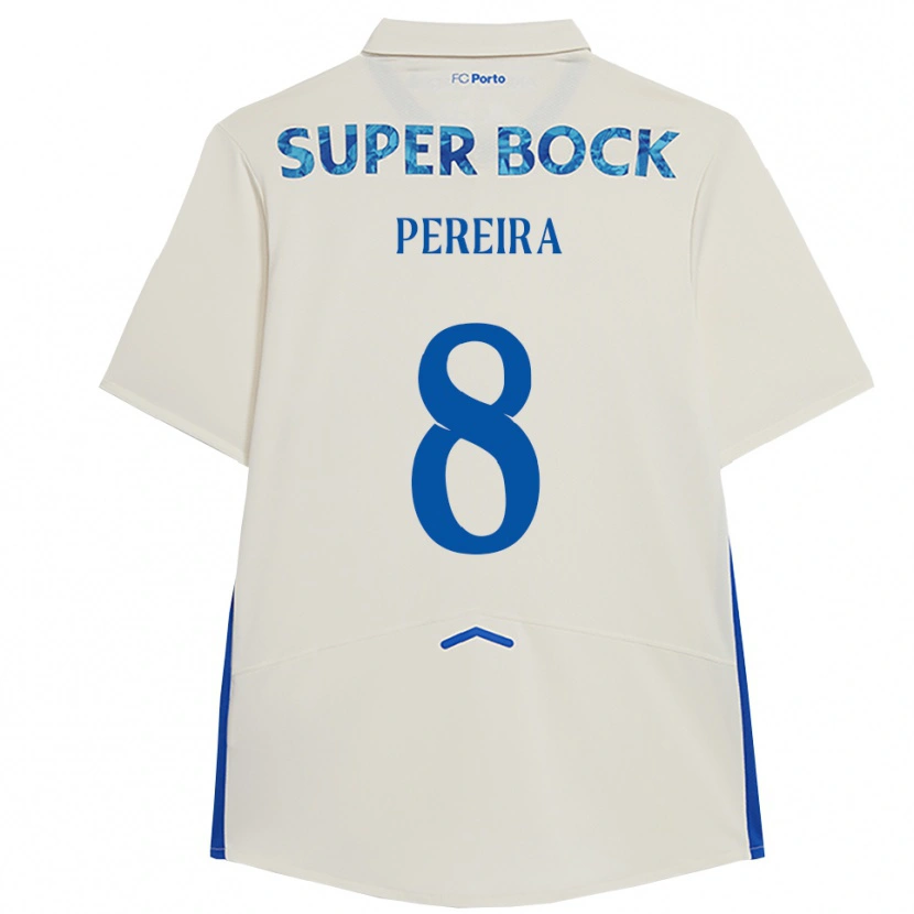 Danxen Kvinnor Catarina Pereira #8 Vit Blå Tredjesatsen Matchtröjor 2025/26 Tröjor T-Tröja