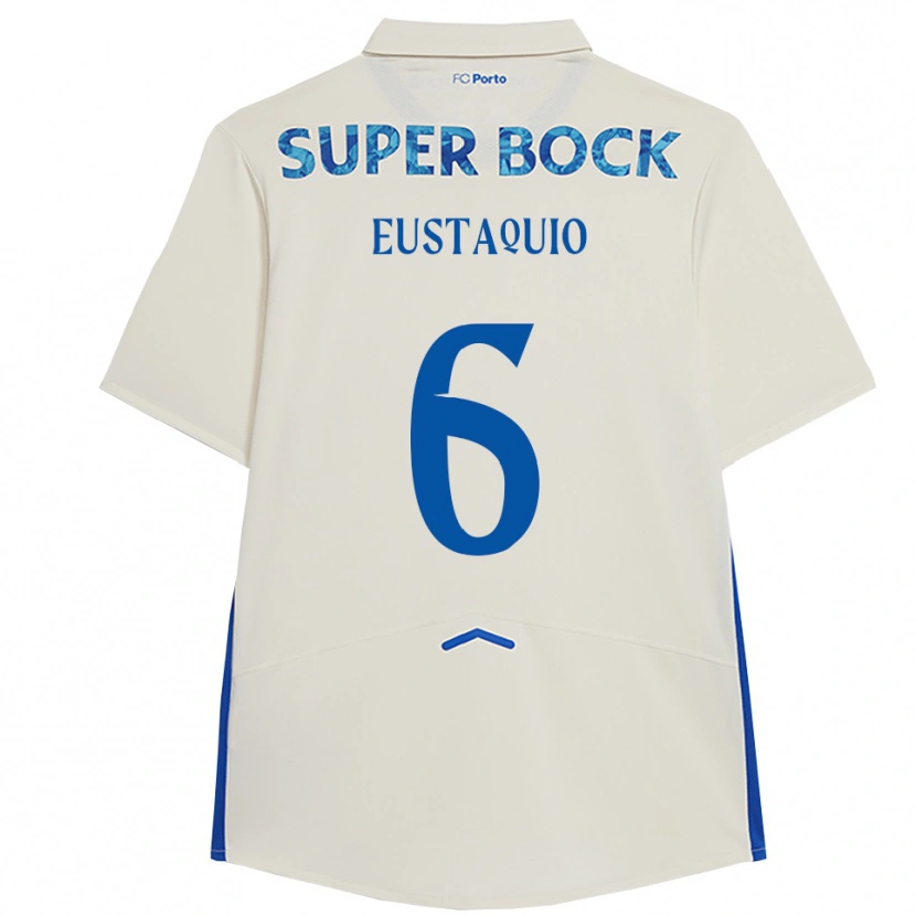 Danxen Kvinnor Stephen Eustaquio #6 Vit Blå Tredjesatsen Matchtröjor 2025/26 Tröjor T-Tröja