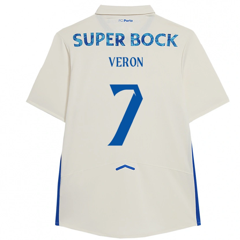 Danxen Kvinnor Gabriel Veron #7 Vit Blå Tredjesatsen Matchtröjor 2025/26 Tröjor T-Tröja