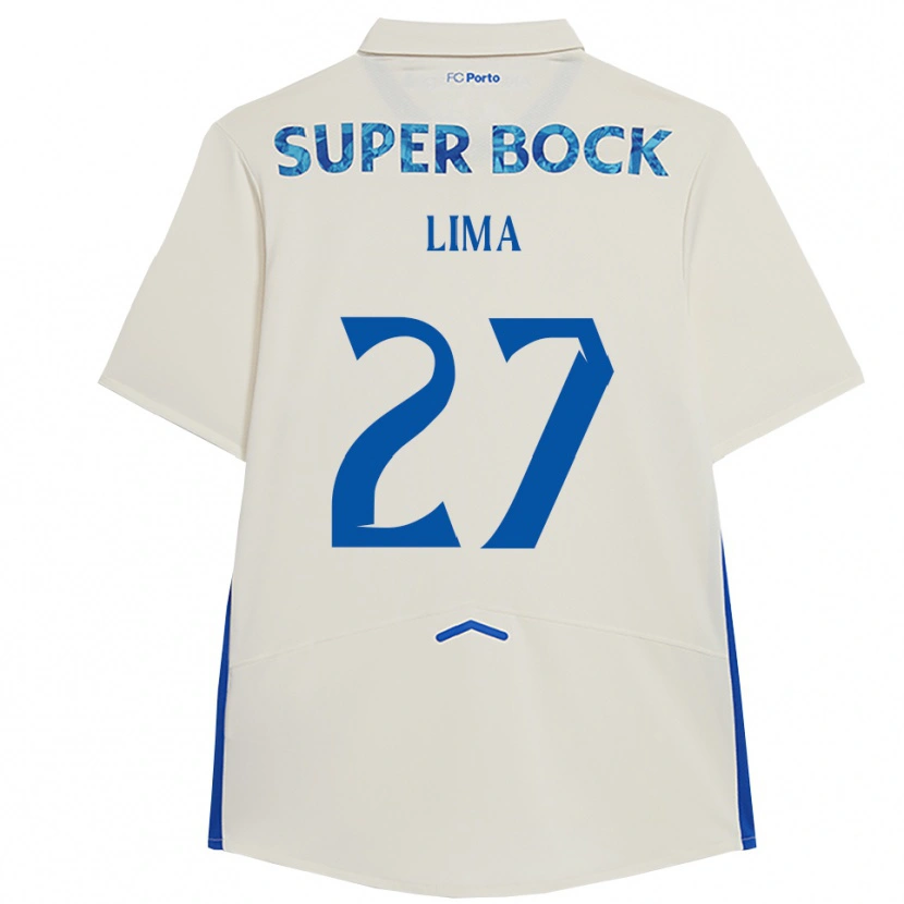 Danxen Kvinnor Cláudia Lima #27 Vit Blå Tredjesatsen Matchtröjor 2025/26 Tröjor T-Tröja