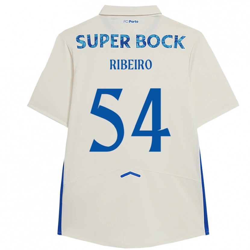 Danxen Kvinnor António Ribeiro #54 Vit Blå Tredjesatsen Matchtröjor 2025/26 Tröjor T-Tröja