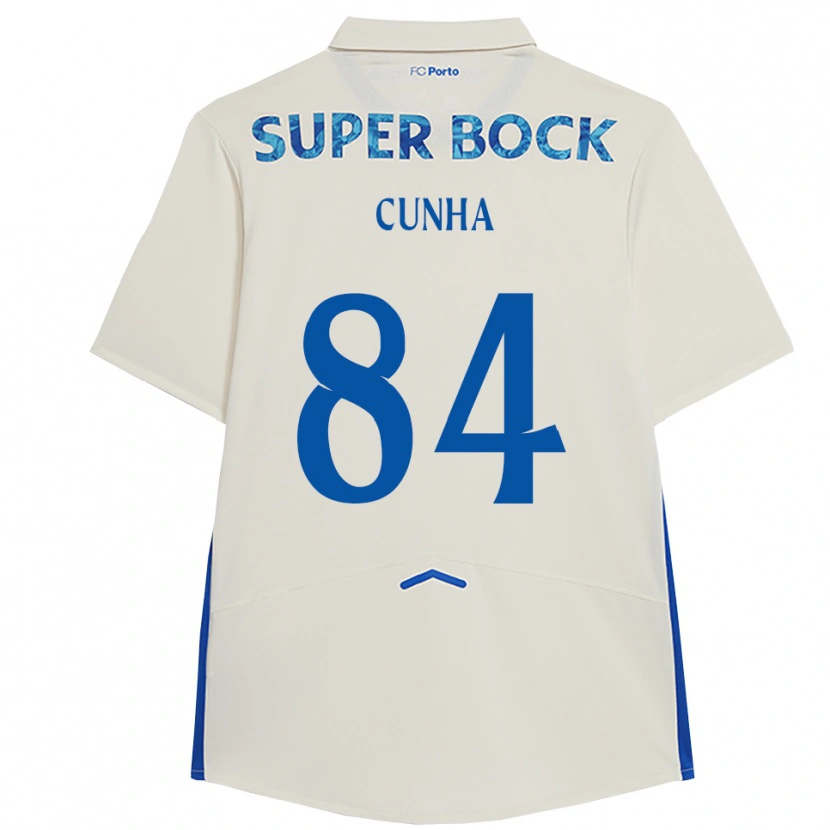 Danxen Kvinnor Martim Cunha #84 Vit Blå Tredjesatsen Matchtröjor 2025/26 Tröjor T-Tröja
