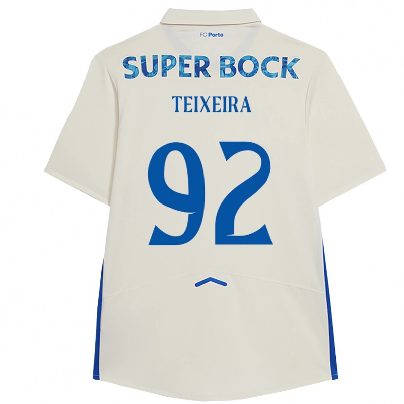 Danxen Kvinnor João Teixeira #92 Vit Blå Tredjesatsen Matchtröjor 2025/26 Tröjor T-Tröja