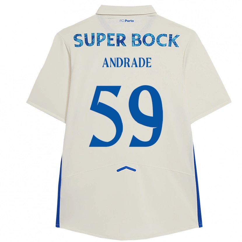 Danxen Kvinnor Tiago Andrade #59 Vit Blå Tredjesatsen Matchtröjor 2025/26 Tröjor T-Tröja