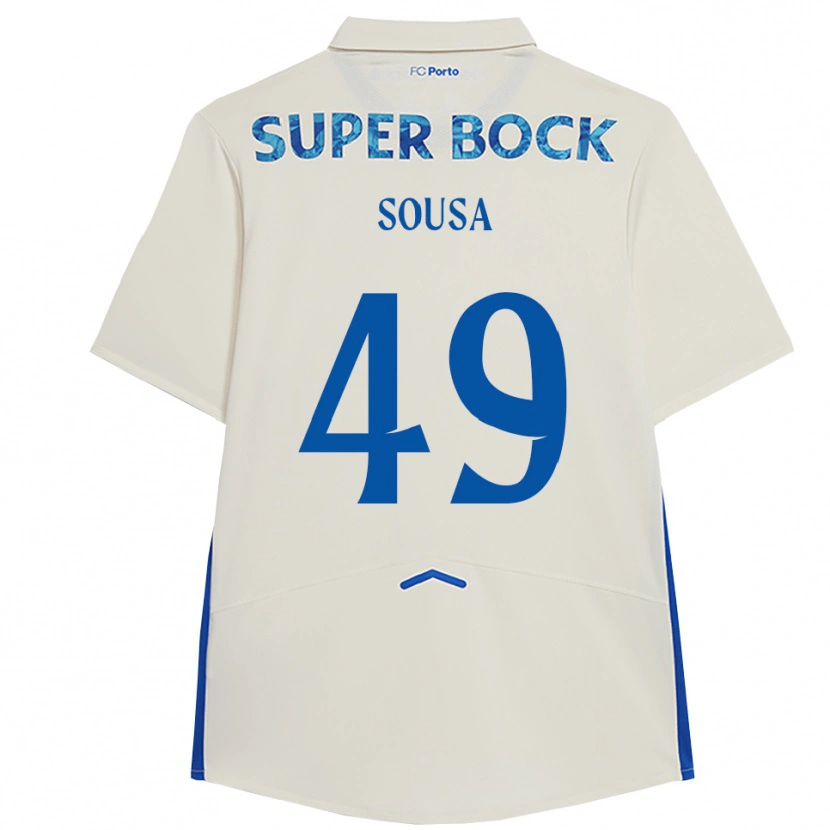 Danxen Kvinnor Gonçalo Sousa #49 Vit Blå Tredjesatsen Matchtröjor 2025/26 Tröjor T-Tröja