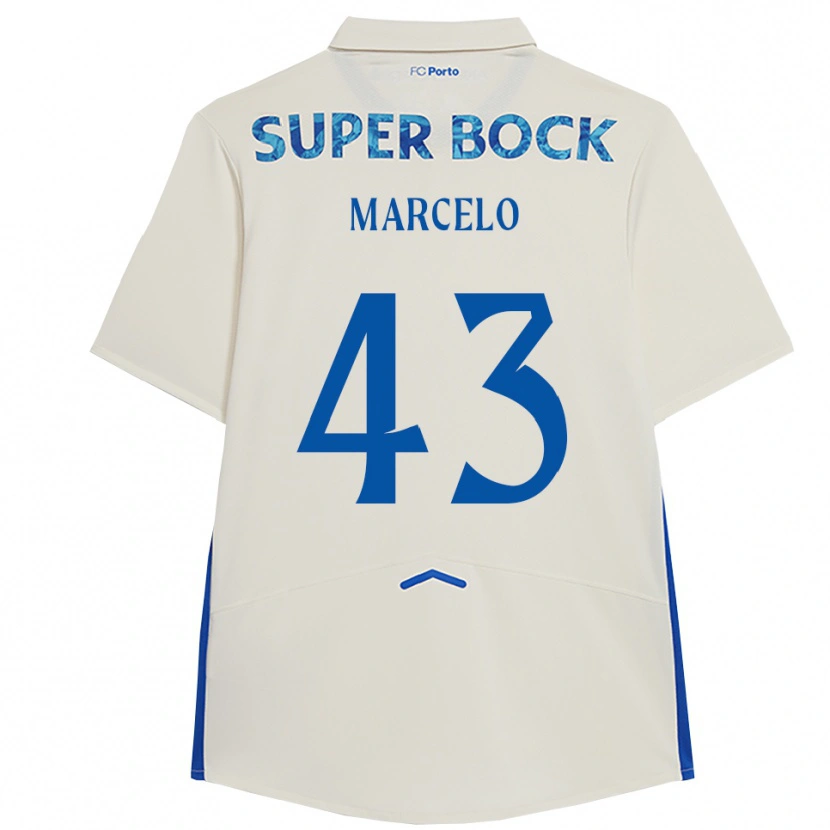 Danxen Kvinnor Joao Marcelo #43 Vit Blå Tredjesatsen Matchtröjor 2025/26 Tröjor T-Tröja