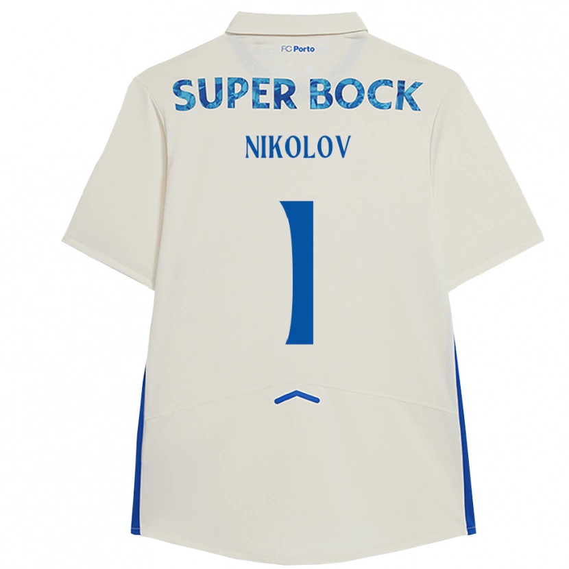 Danxen Kvinnor Antoni Nikolov #1 Vit Blå Tredjesatsen Matchtröjor 2025/26 Tröjor T-Tröja