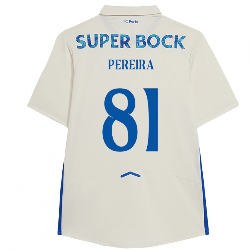 Danxen Kvinnor Martim Pereira #81 Vit Blå Tredjesatsen Matchtröjor 2025/26 Tröjor T-Tröja
