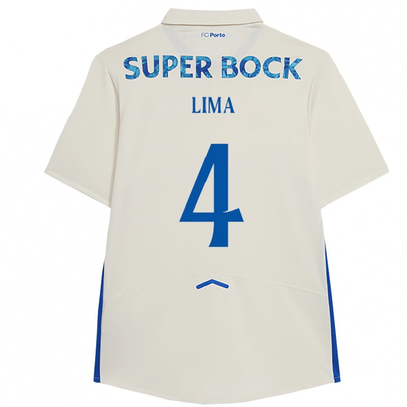 Danxen Kvinnor Karoline Lima #4 Vit Blå Tredjesatsen Matchtröjor 2025/26 Tröjor T-Tröja